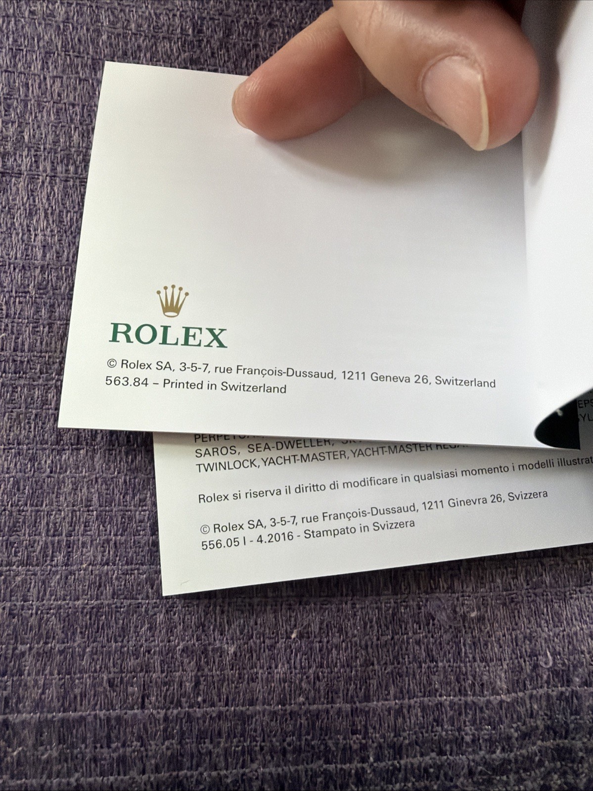 Vintage Rolex 2016 Explorer Booklet;paper holder; Set‼️for 216570 . Italian‼️