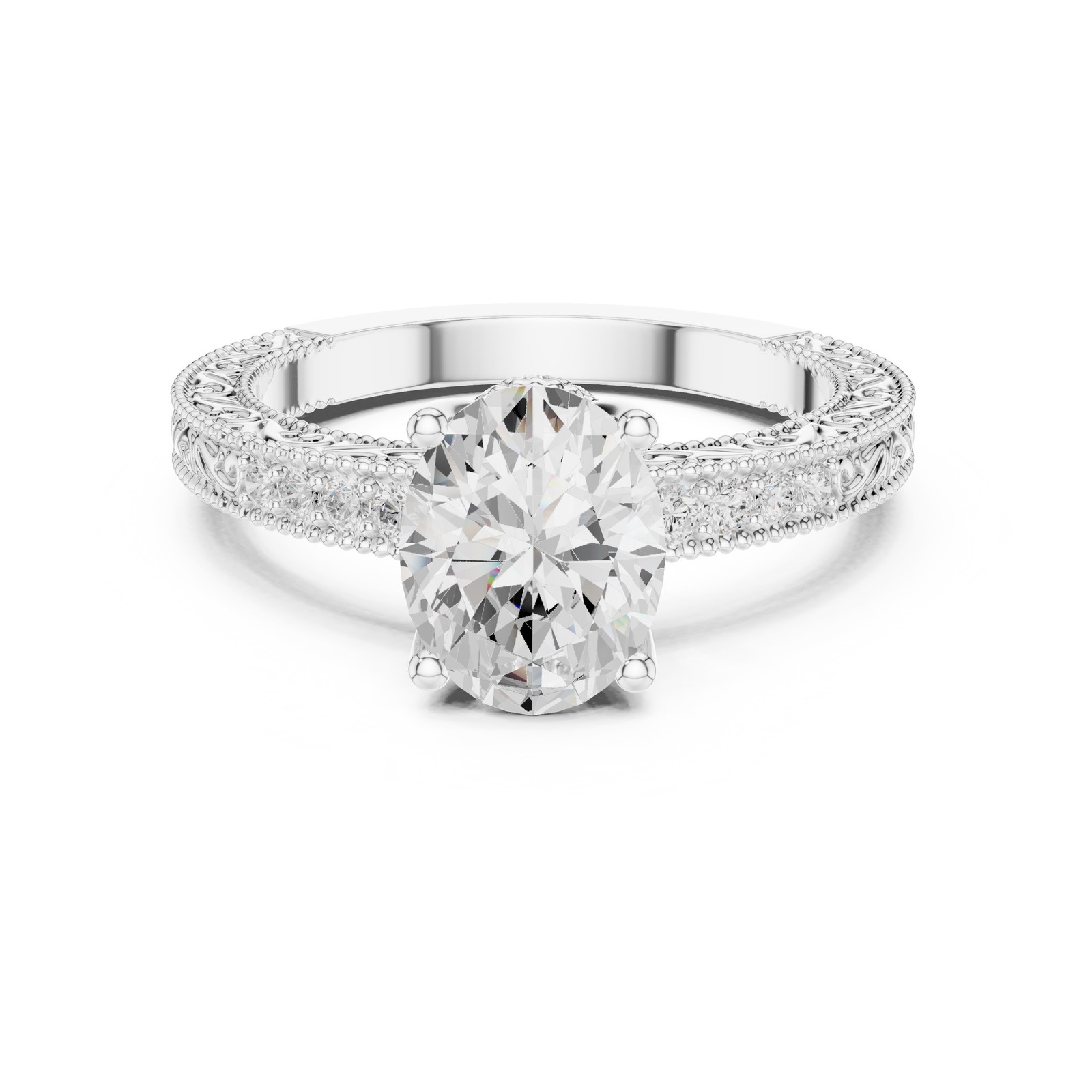 Certified 2.20 Ct Oval Lab Grown Diamond Anniversary Promise Ring 14K Gold Over