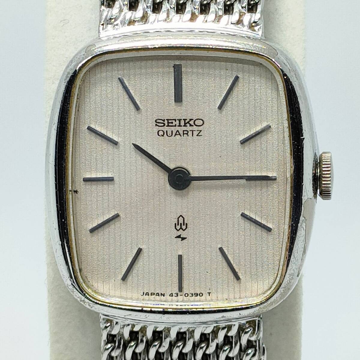 1036 Seiko quartz 43 3220 white gold plating silk texture dial ladies watch SEIK