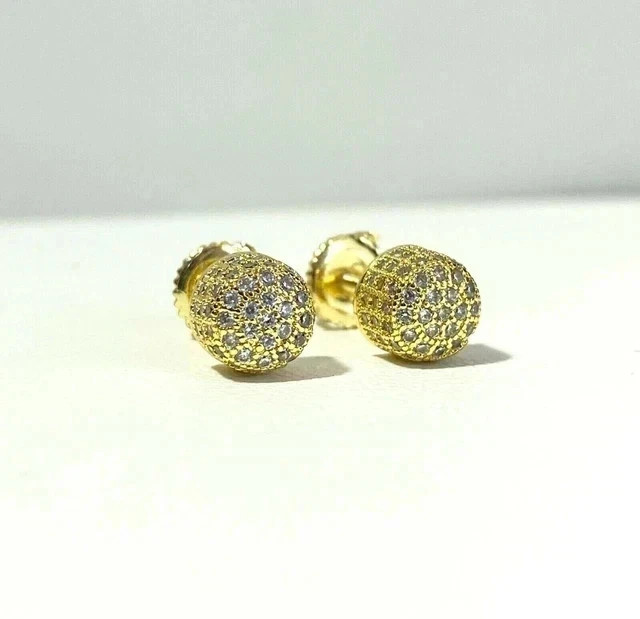 Engagement Men’s Stud Earrings Round Cut Simulated Diamond 925 Starling Silver