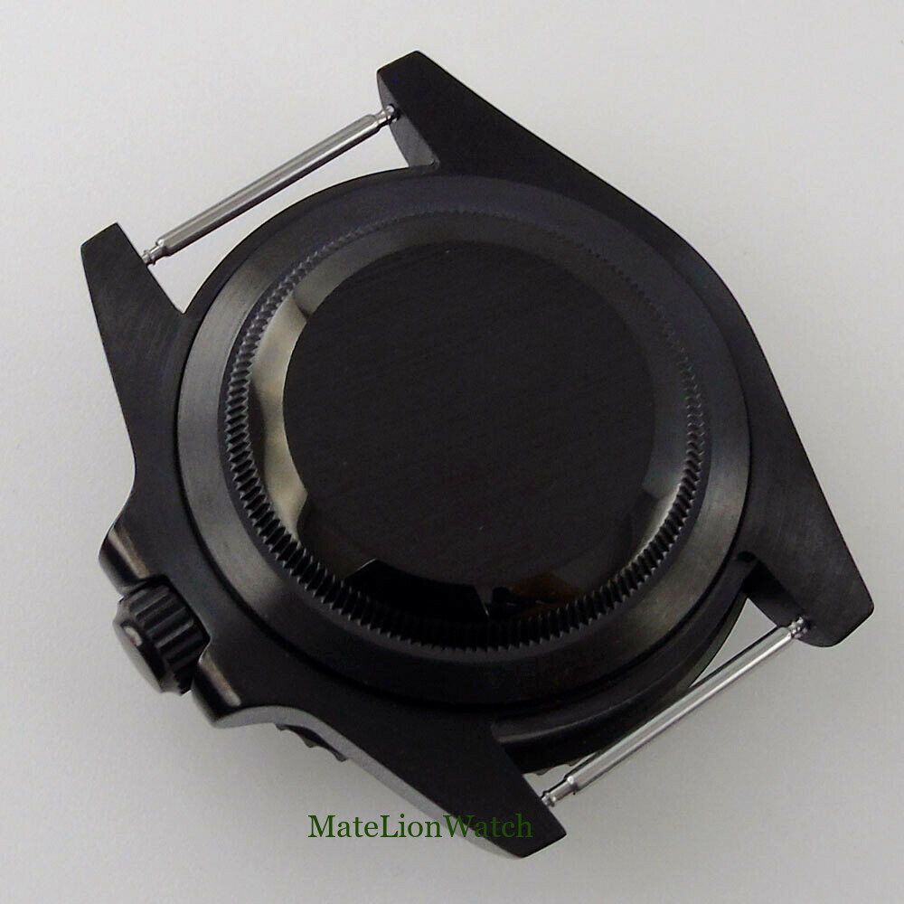 For NH35/NH36 Miyota8215 ETA2836 40mm Sapphire Watch Case Silver/Black Aluminum