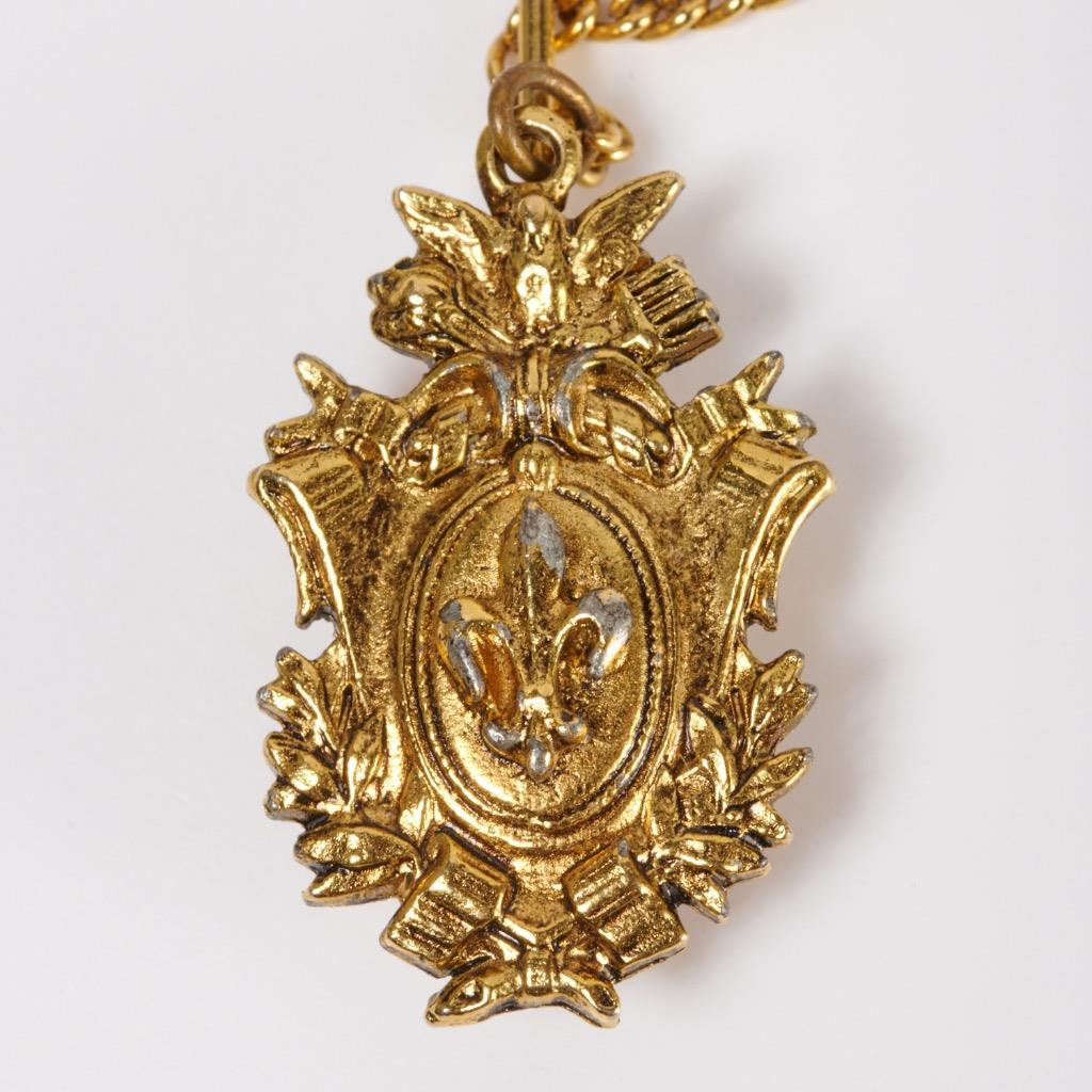 Art Arthur Pepper Crown Eagle Fleur De Lis Gold Silver Tone Stick Brooch Pin