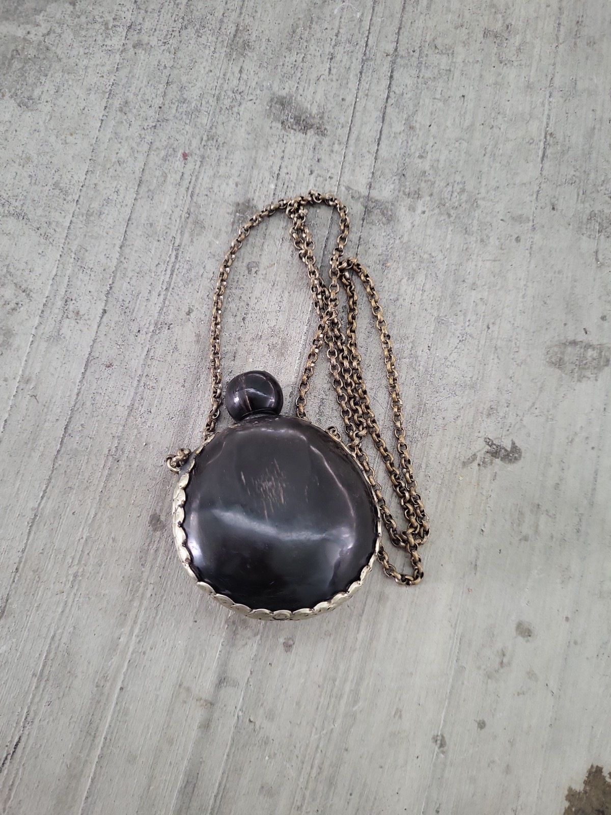 Vintage Bohemian Perfume Flask Pendant Necklace | Antique Snuff Bottle Charm