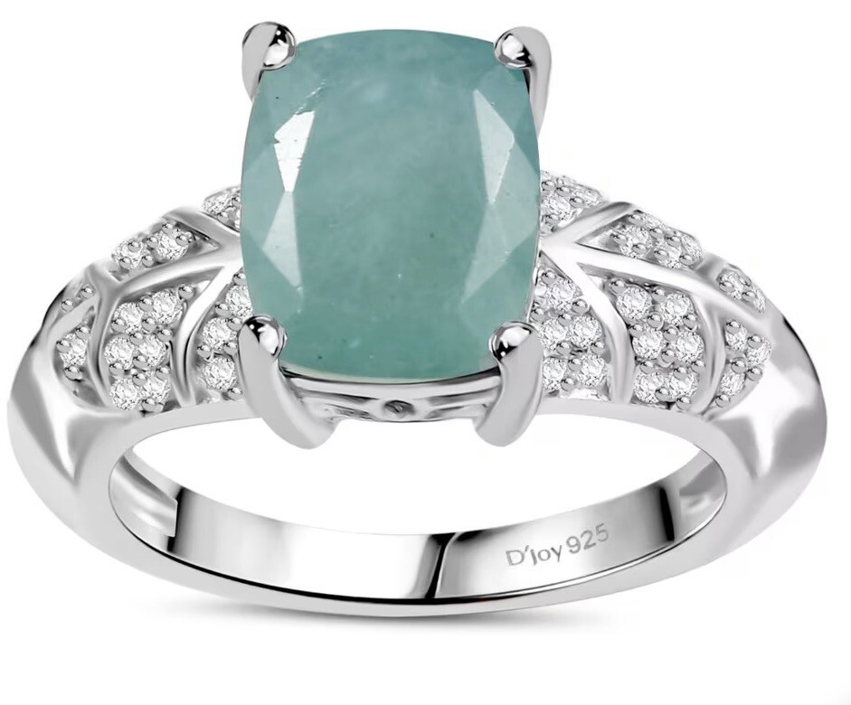 Grandidierite and White Zircon 3.75 ctw Ring In Sterling Silver