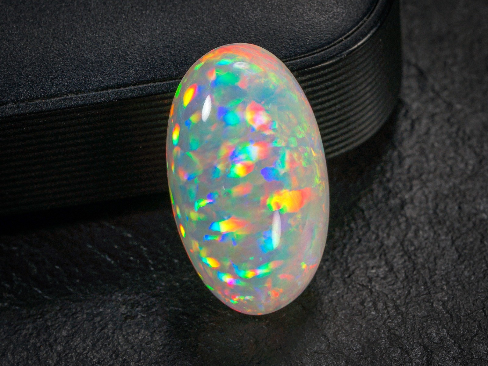 9.35Cts Natural Ethiopian White Opal 11.7x20MM Oval Cabochon Loose Gemstone