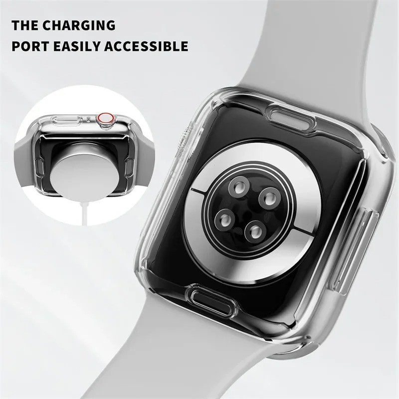 Case For Apple watch Series 7/8/9 45mm 41mm 44mm 40mm 42mm 38mm All-around TPU C