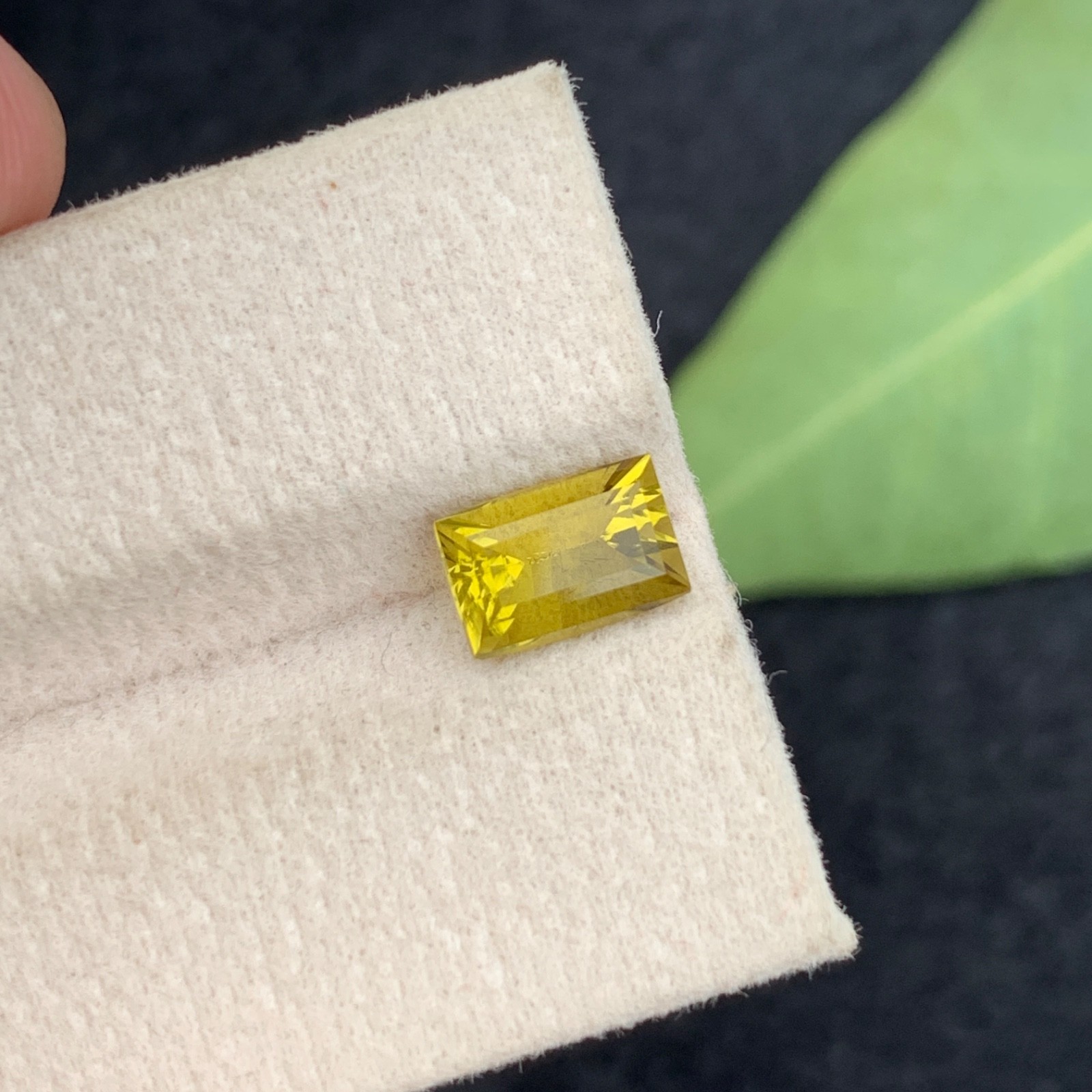 Natural Sphene Titanite 1.5 Ct Baguette Cut Loose Gemstone Pakistan