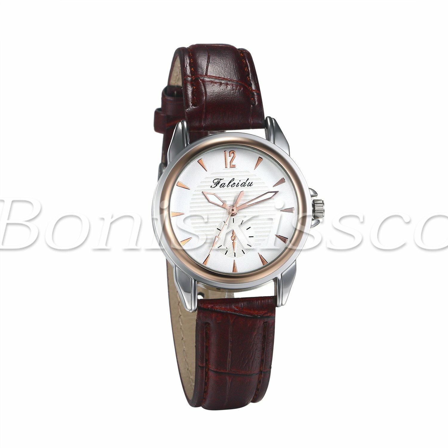 Women’s Elegant Casual Business Leather Band Round Quartz Analog Wrist Watches