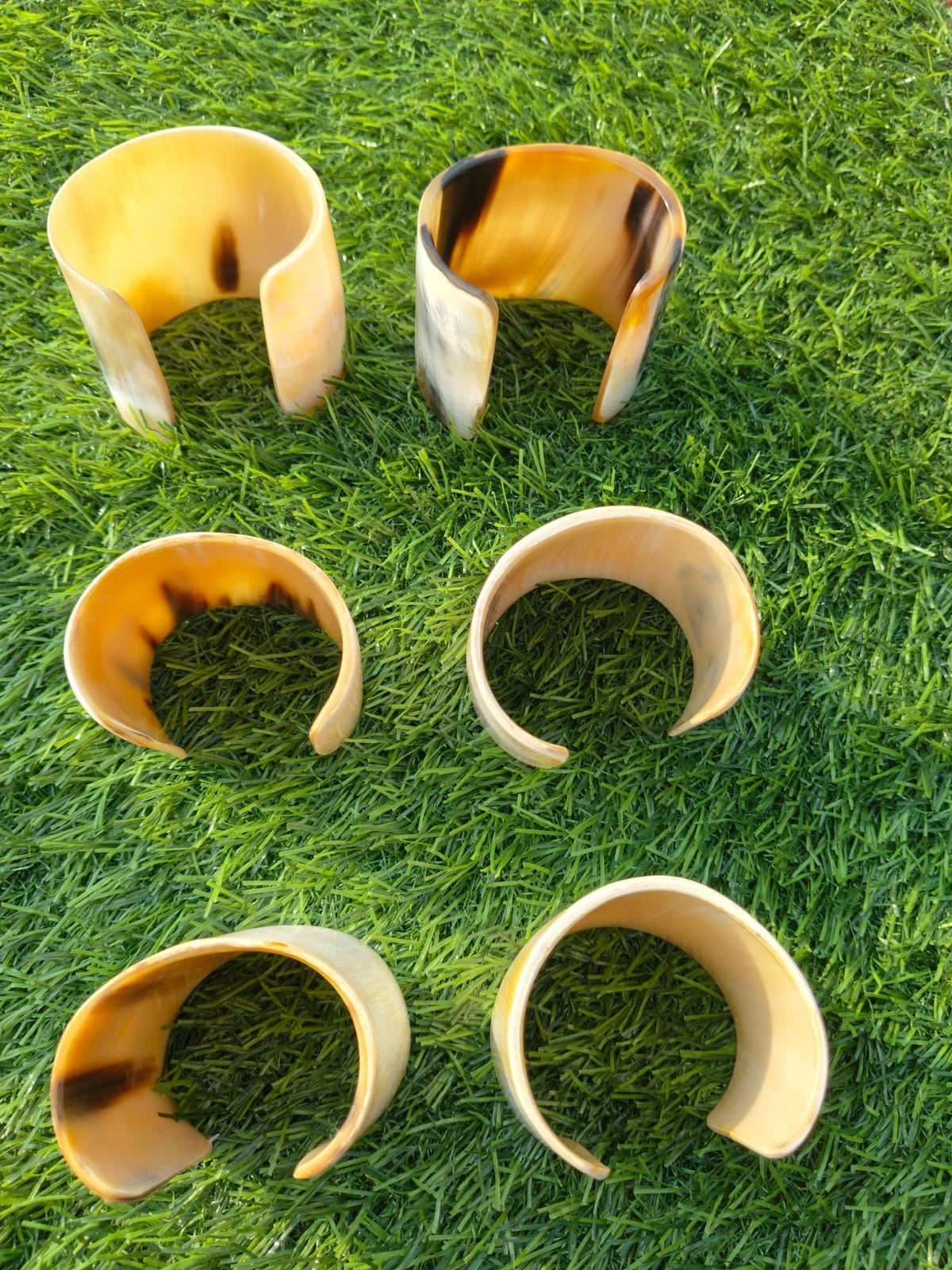 Natural Buffalo Horn Cuff Bracelet Horn Bangle Ethnic Jewelry Bangle Mix White
