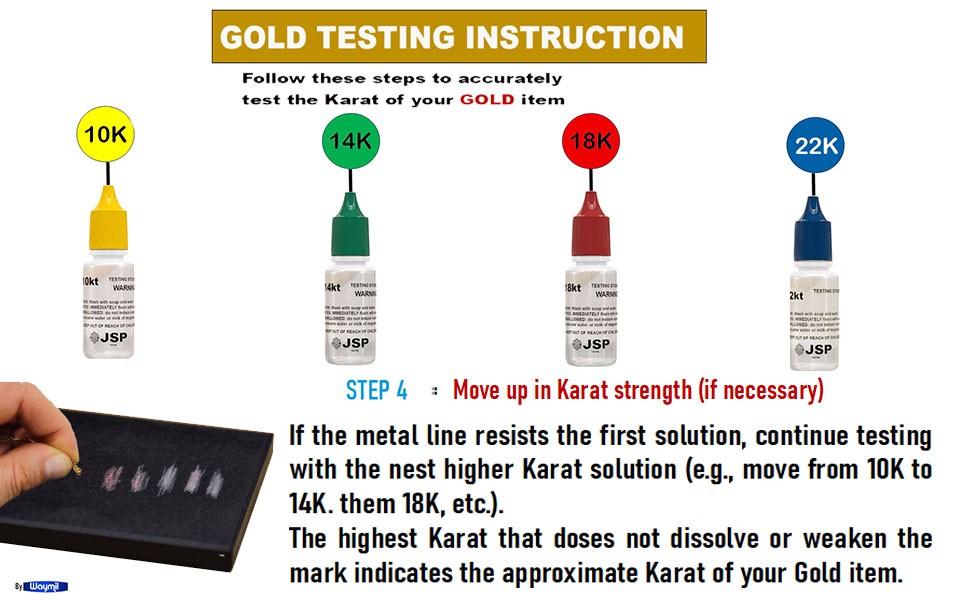 Gold Silver Platinum Testing Kit 6 Sol 10K 14K 18K 22K 24K Stone Box
