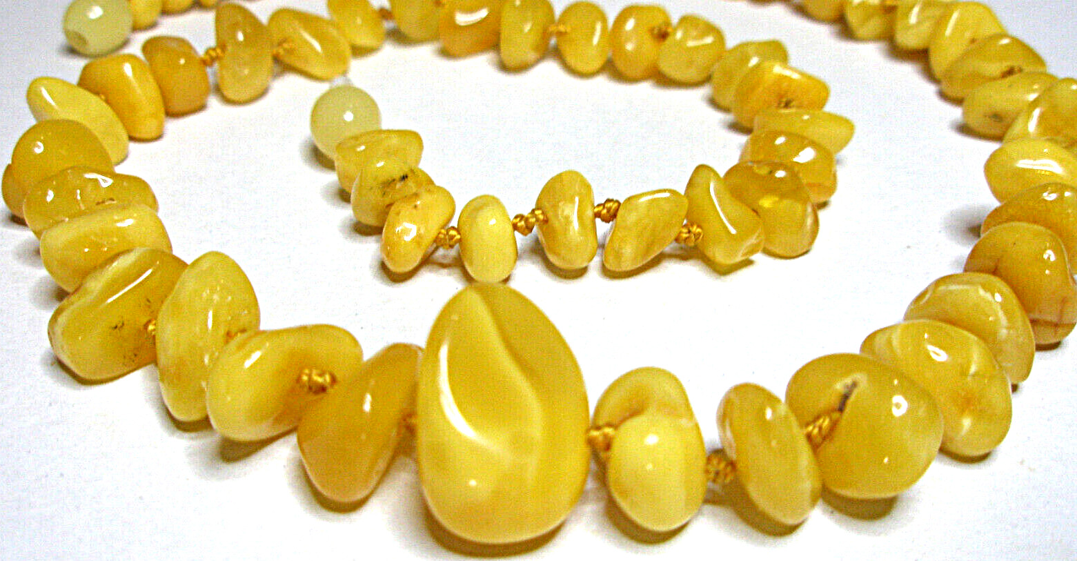 Genuine Baltic Amber Necklace Polished Egg Yolk Butterscotch 46 cm – 18 inch