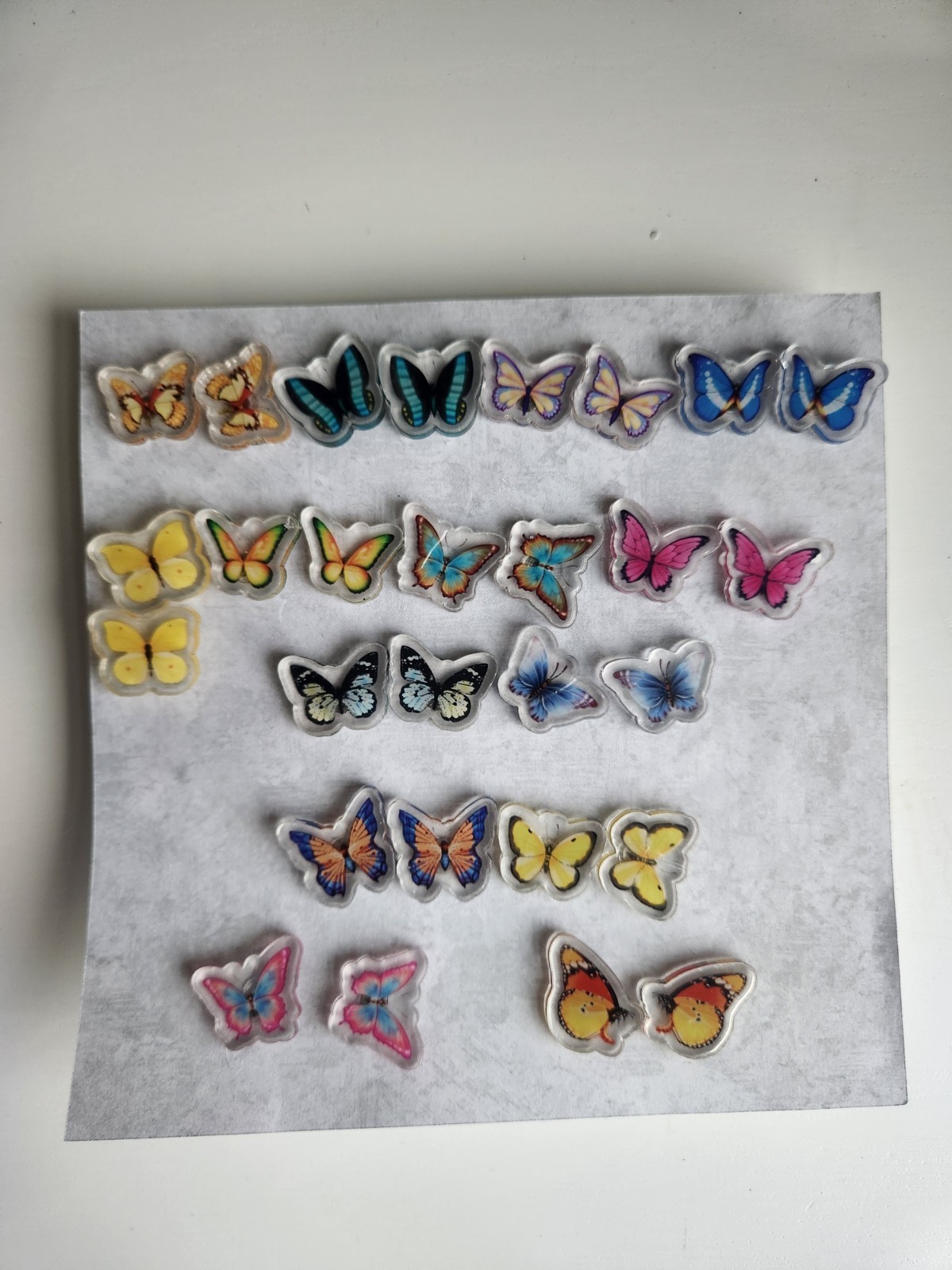 14 Pairs Butterfly earrings Colorful Acrylic Moth fashion Earrings For Women Lot