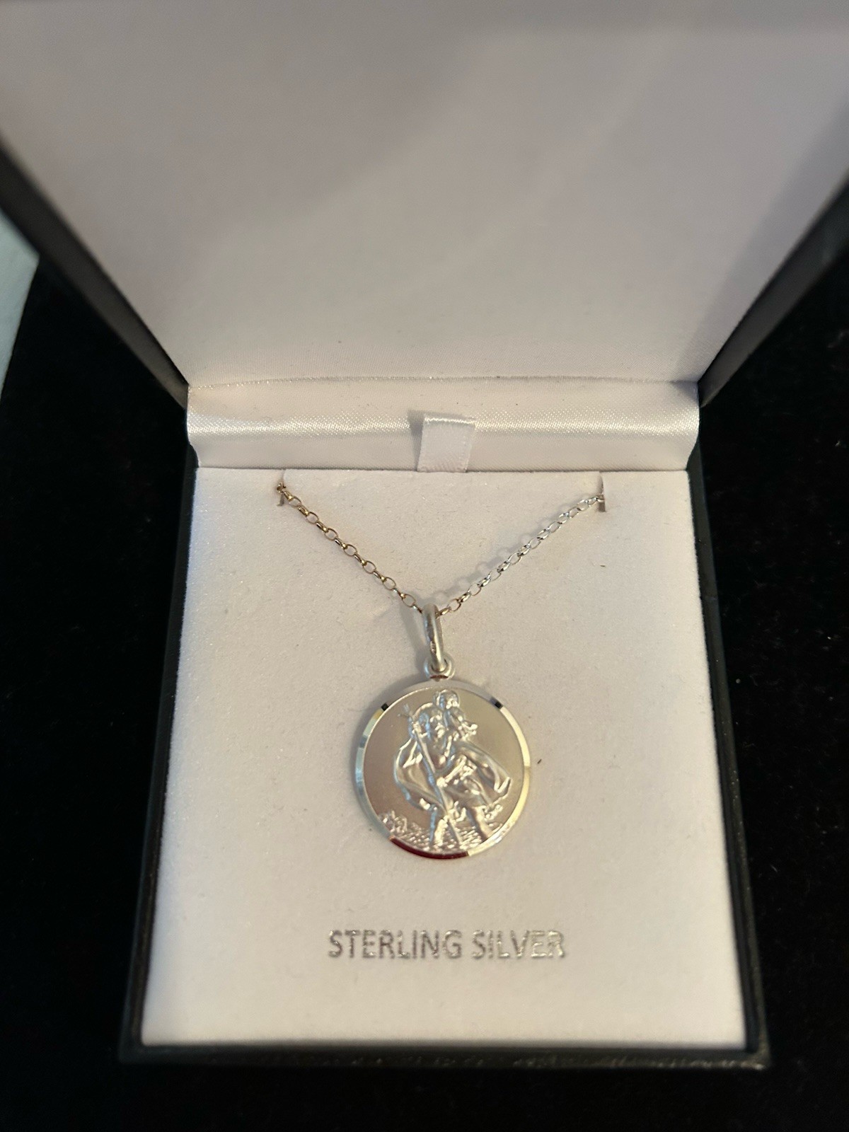 Alexander Castle Unoaerre Sterling Silver St Christopher Pendant Necklace NIB