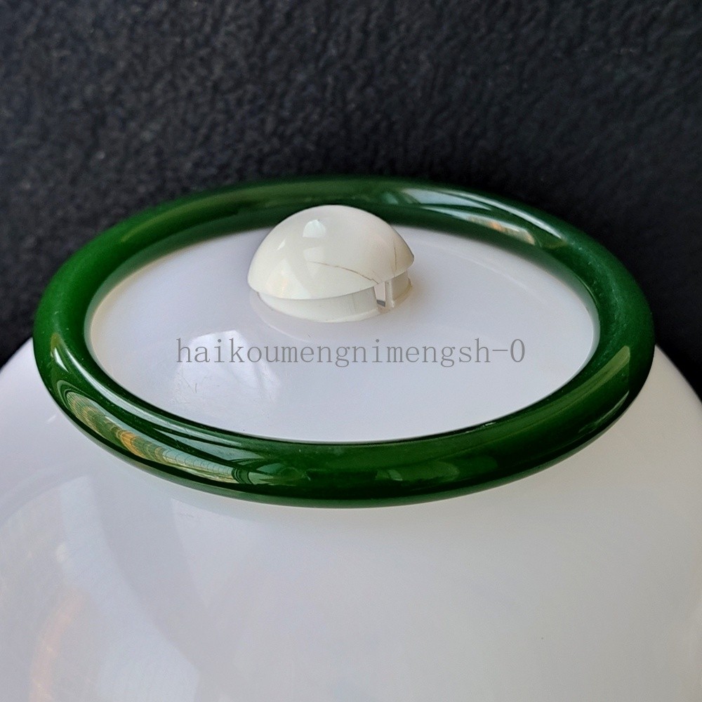 Certified Green 69mm Natural HeTian Jade Jasper Circle Big Bangle Bracelet 7977