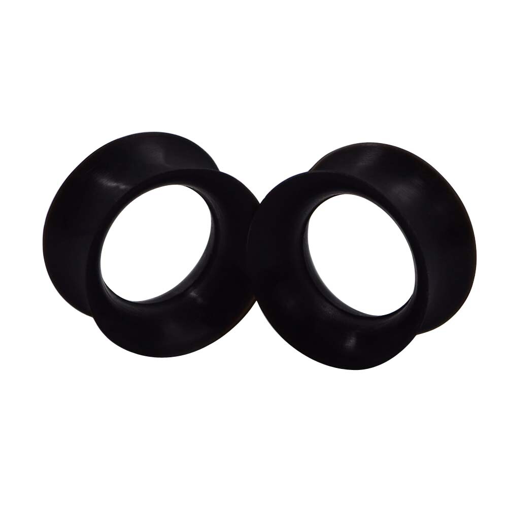 2Pcs Ultra Thin Ear Tunnel Plugs Hollow Silicone Ear Gauge Expander Soft Earlets