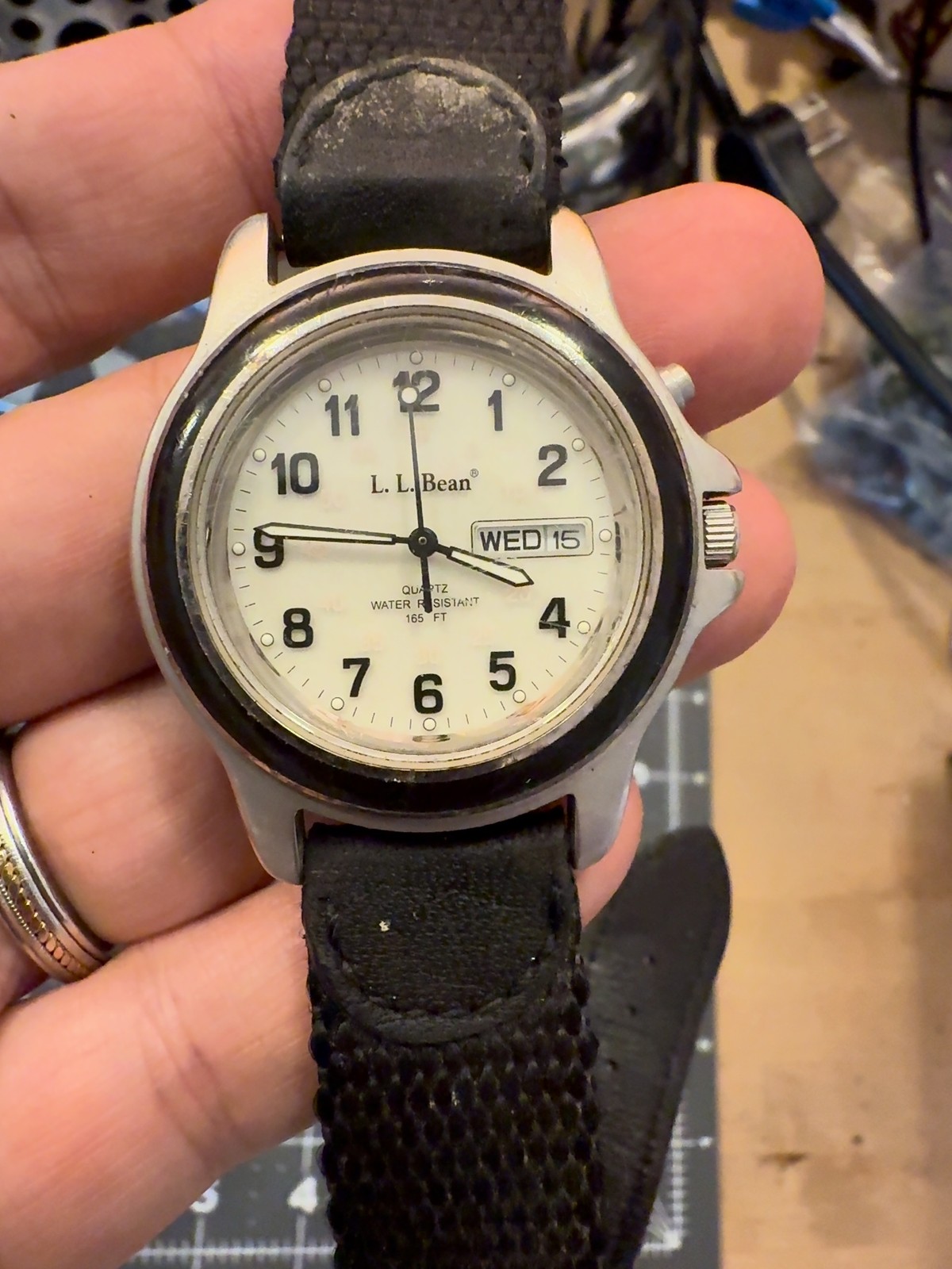 L.L. Bean Vintage Quartz Watch Model 364 Stainless Steel 165 FT With Backlight
