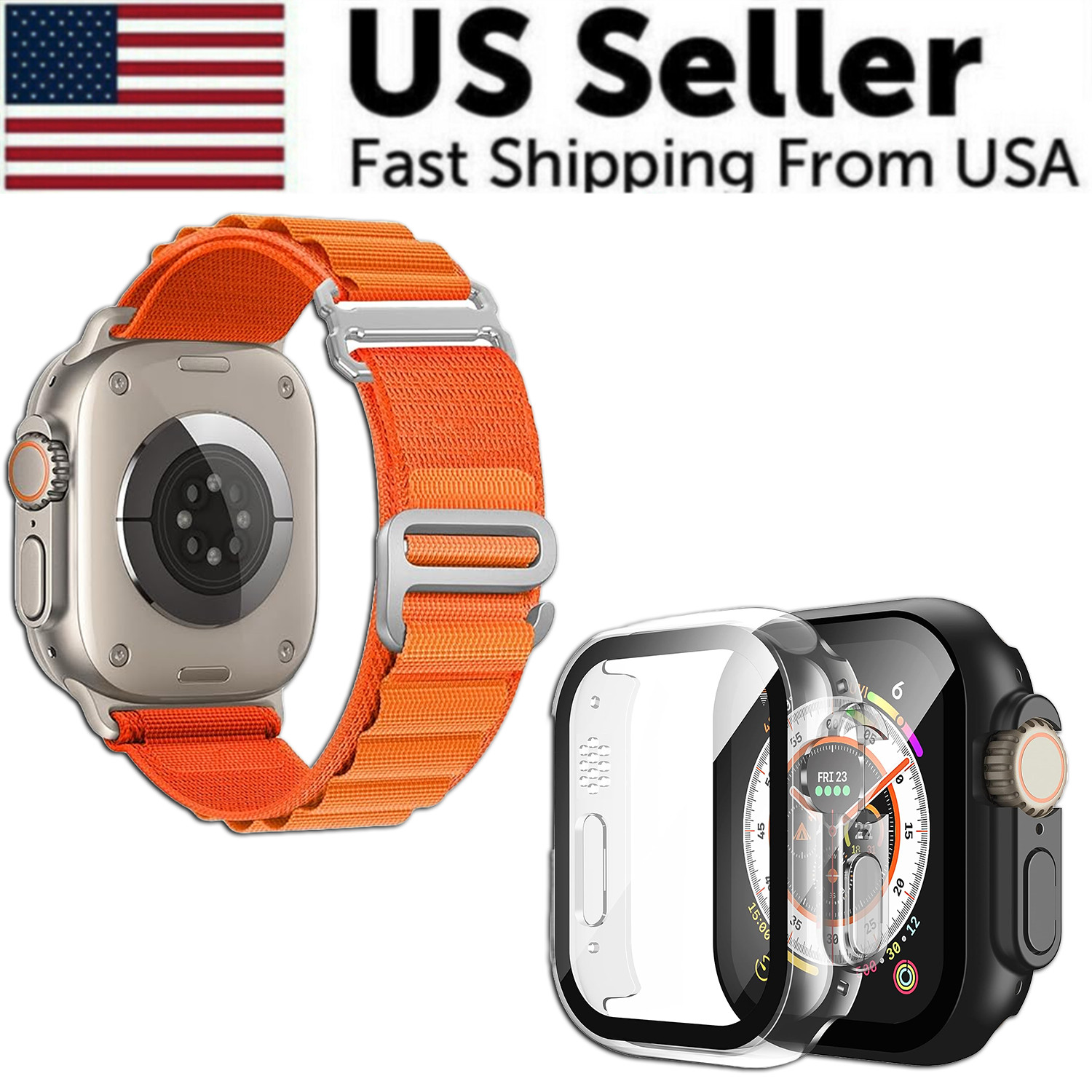 Nylon Trail Loop Watch Band Strap For Apple Watch Ultra 2 9/8/7/6/SE 44/45/49mm