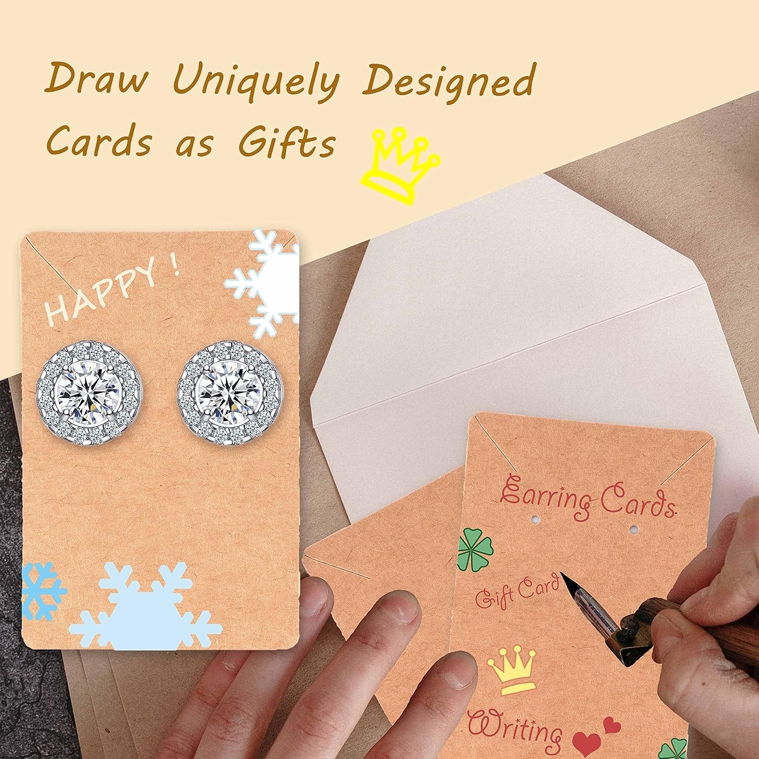 100 Earring Display Cards with 200 Backs & 100 Bags – Perfect for Every Occasion