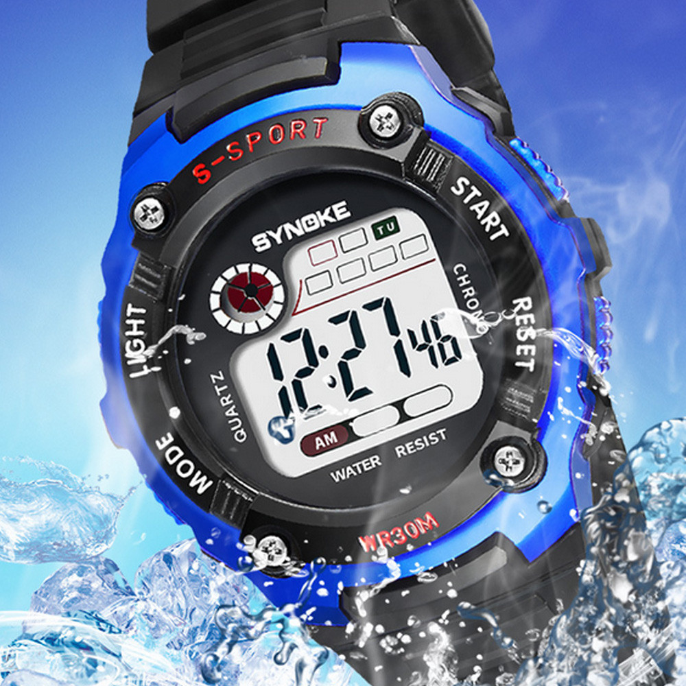 Kids Child Boy Girl Waterproof Multifunction Sports Electronic Watch Watches USA