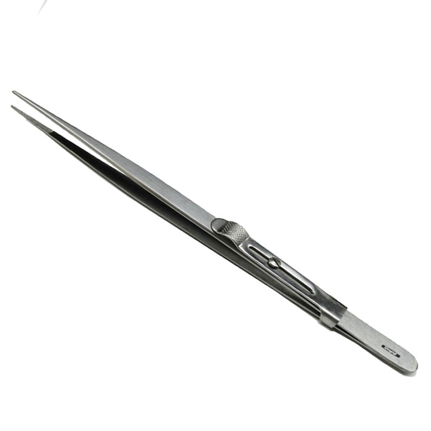 Diamond Stone Tweezers Locking Jewelry Tweezer Slide Lock Medium Tip