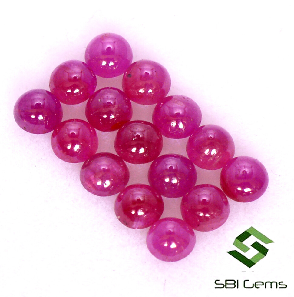 2.50 Cts Natural Ruby Round Cabochon 3 mm Lot 15 Pcs Unheated Loose Gemstones