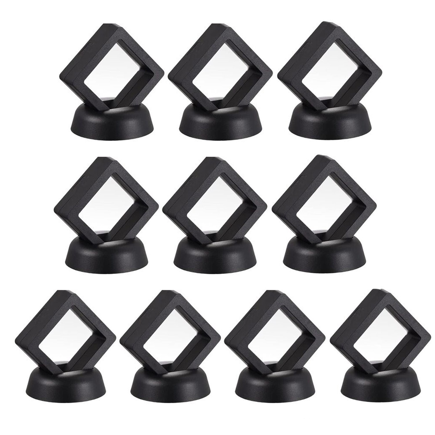 3D Floating Coins Display Frame Stand Holder Case Box For Jewelry Rings Earrings