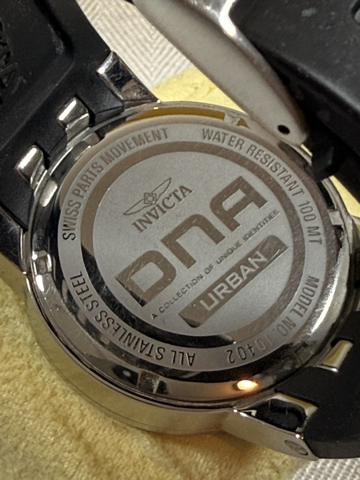 Invicta Urban DNA Gray Dial Stainless Steel watch black rubber band watch 10402