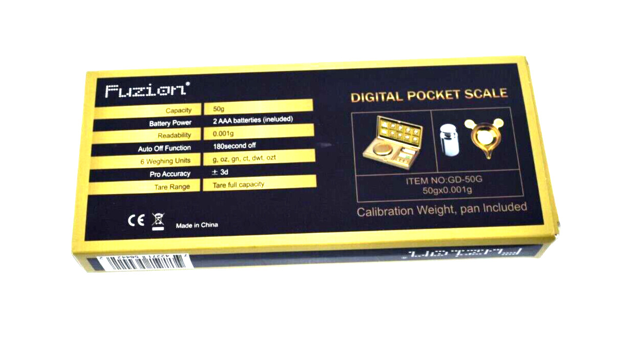 FUZION Digital Pocket Scale- GD-50 -50G X 0.001G