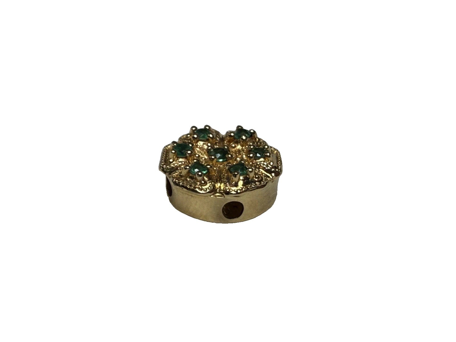 Richard Glatter Emerald Vintage Slide Charm – Yellow Gold 14k 2.91 gm OBO