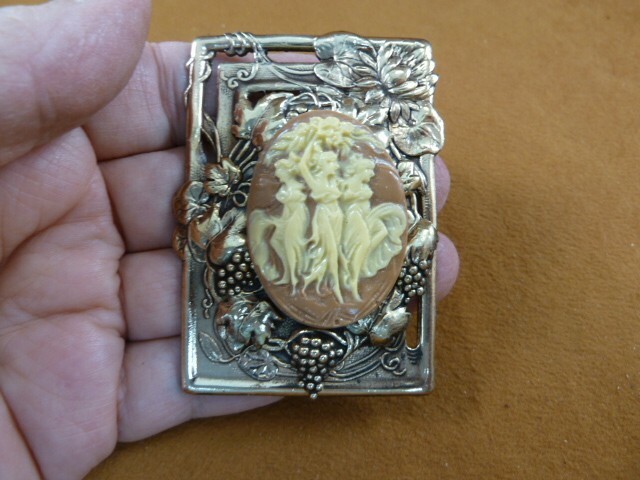 (CM36-28) THREE MUSES Graces Faith Hope Charity ladies CAMEO pin pendant JEWELRY