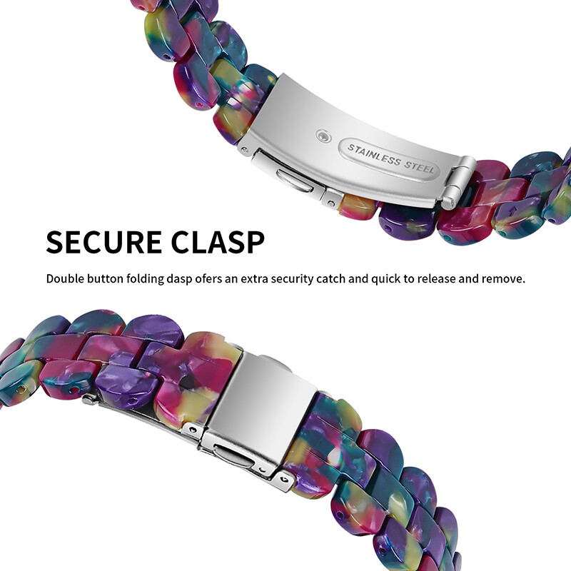 For Apple Watch Ultra 8 7 SE 6 5 4 Women Resin Stainless Steel Watch Strap Band