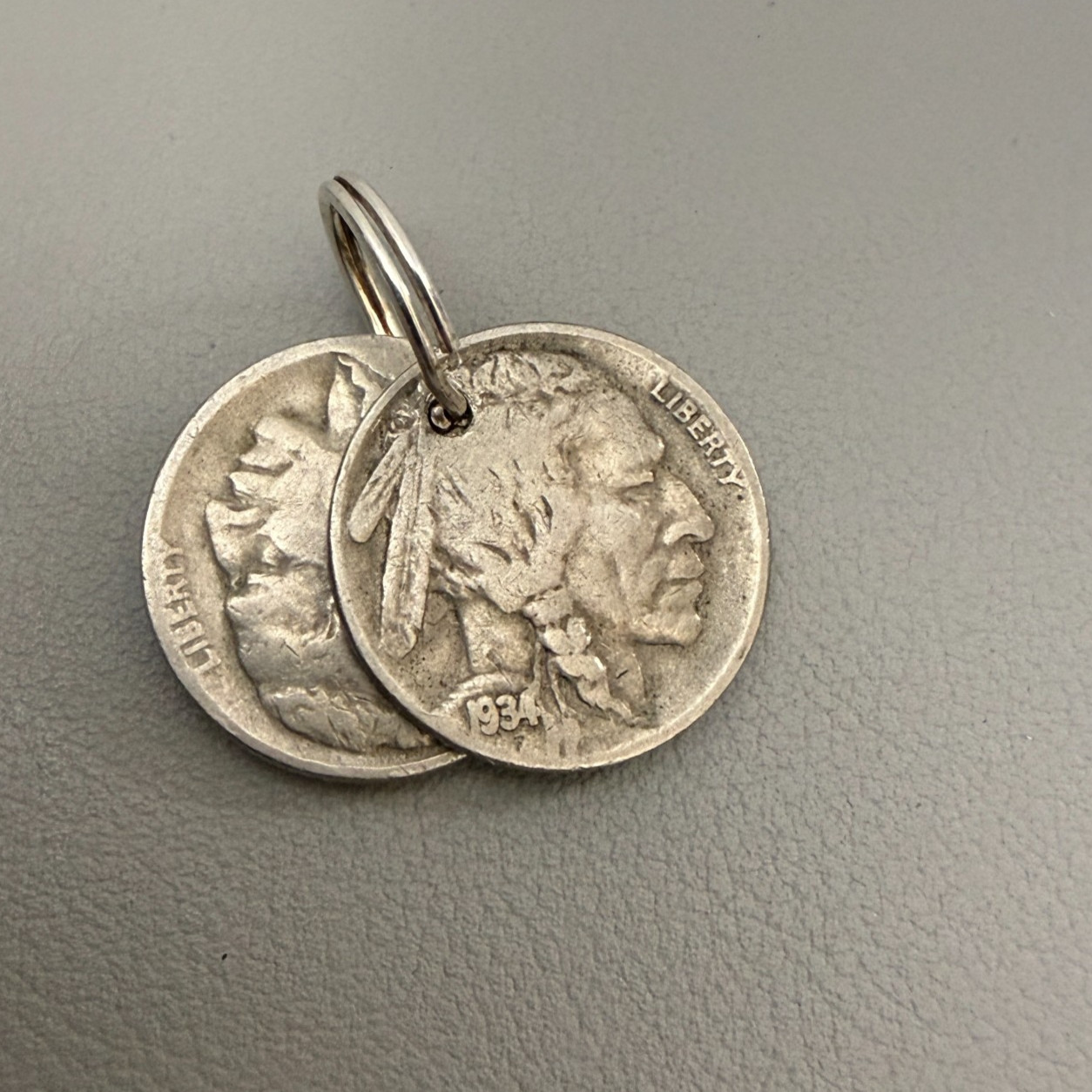 Vintage Buffalo Indian Head Nickel Coin Charm Pendant