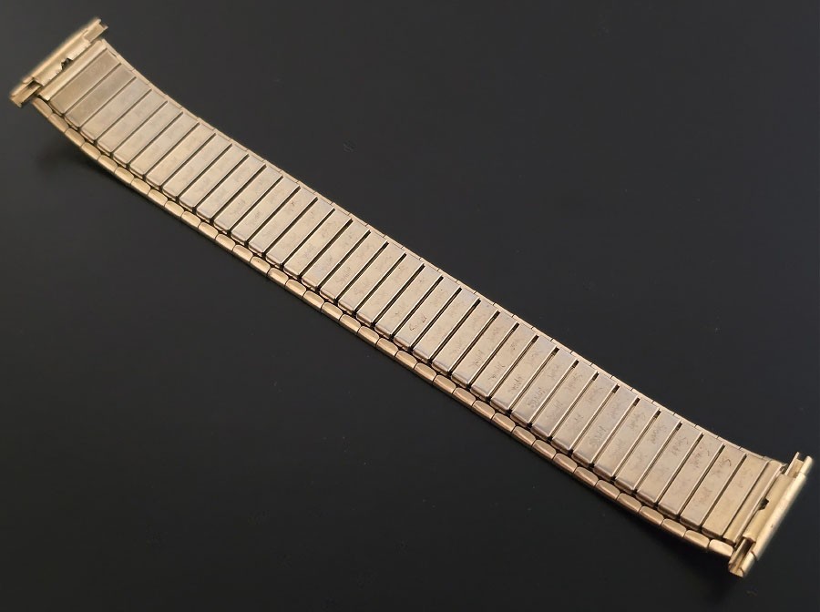 Estate Vintage Antique Mod/Retro Men’s 16mm to 22mm Yellow Gold-Tone Watch Band