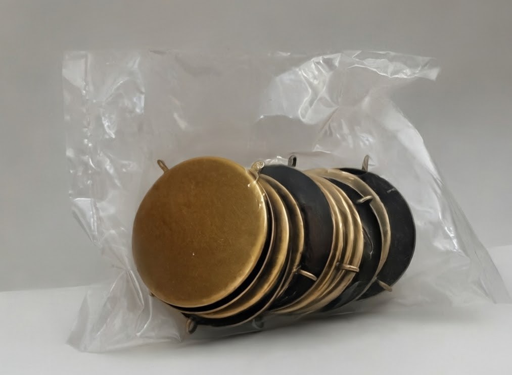 24 Pack: 35mm Round Brass Bezel Trays for Cabochon, Mosaics, Clay, Resin $5