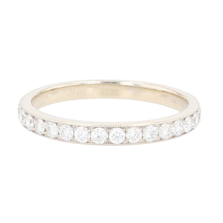 .31ctw Round Diamond Pavé Milgrain Wedding Band Ring 14k White Gold Size 5.75