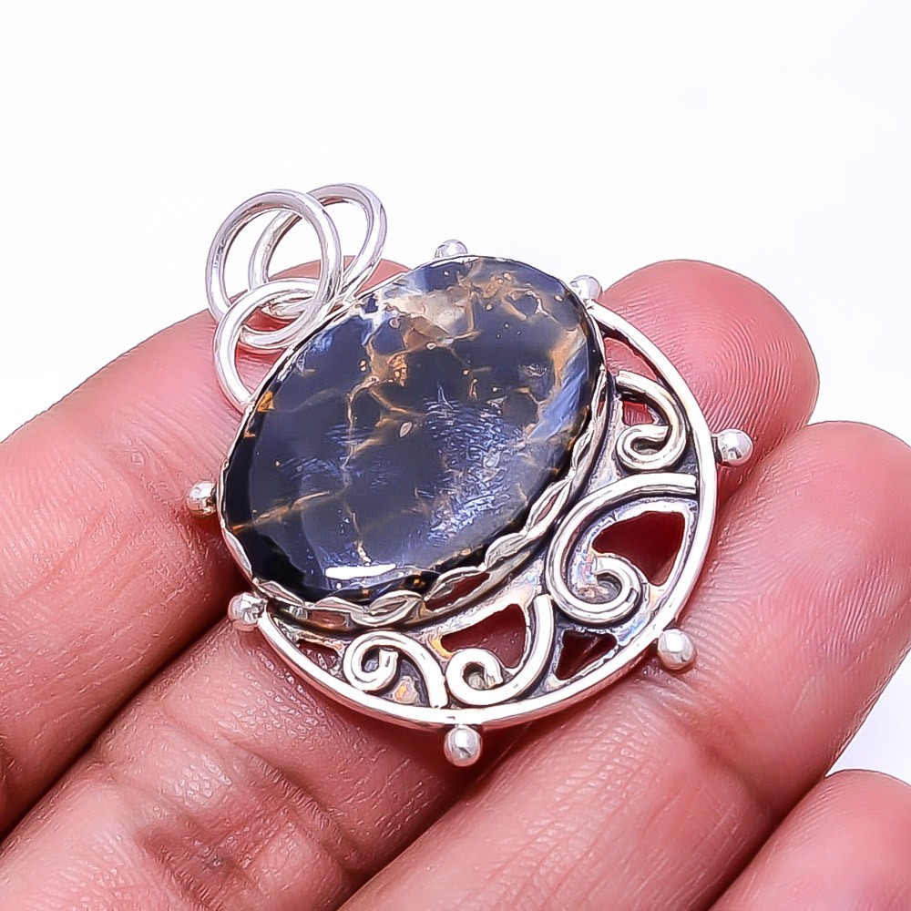 Pietersite – Namibea 925 Sterling Silver Pendant 1.64″ P4, Christmas Gift