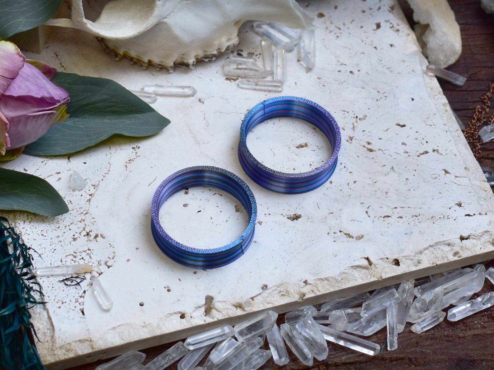 Ultra Light Ear Tunnels 10-200mm | Blue Twist Ear Plugs | Pair | 9 shapes