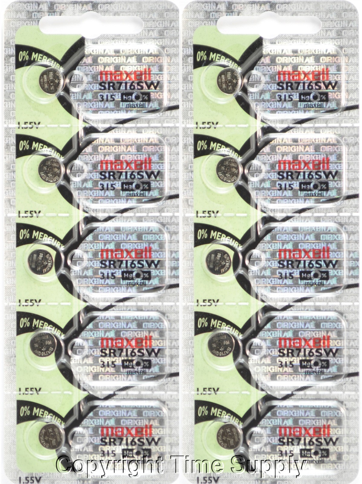 Maxell 315 SR716SW D315 V315 V530 GP315 SR67 Battery 0% MERCURY ( 10 PC )