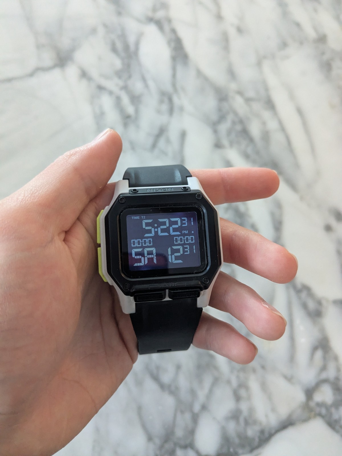Nixon The Regulus Stainless Steel Digital Watch (white/cobalt/lime)