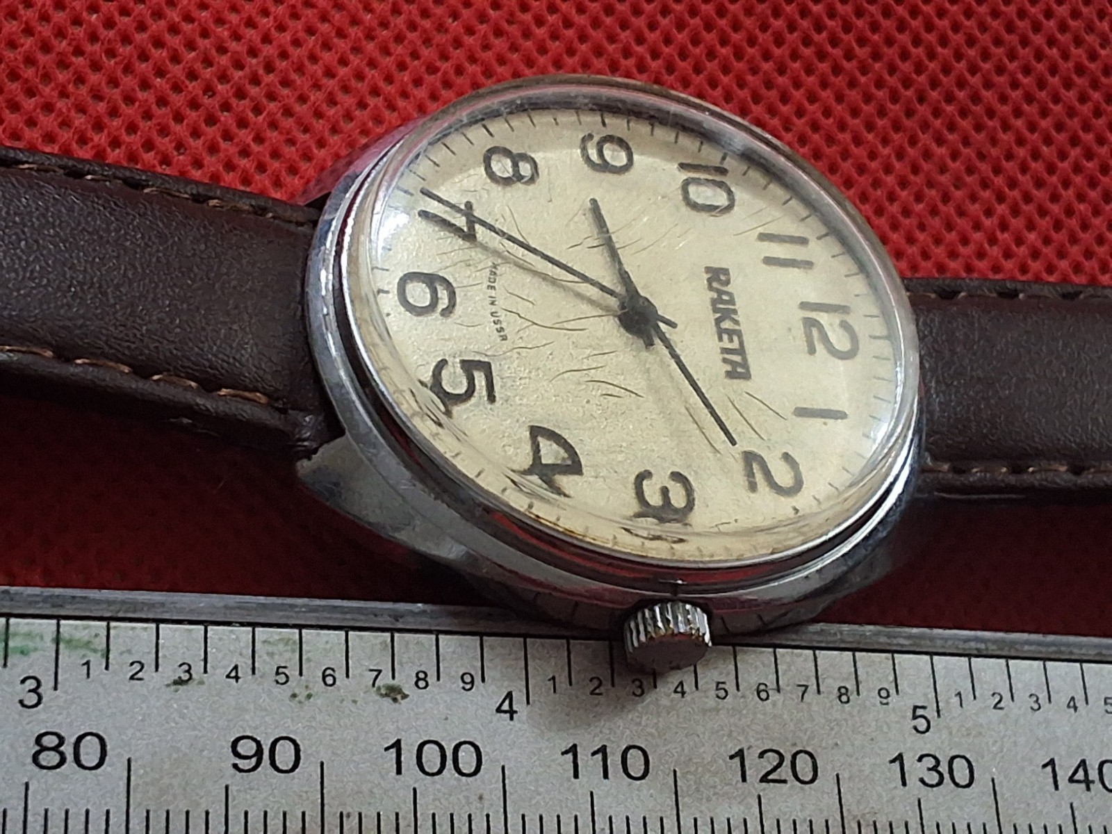 Vintage Raketa Manual Wind Wrist Watch Made in USSR 38 mm.
