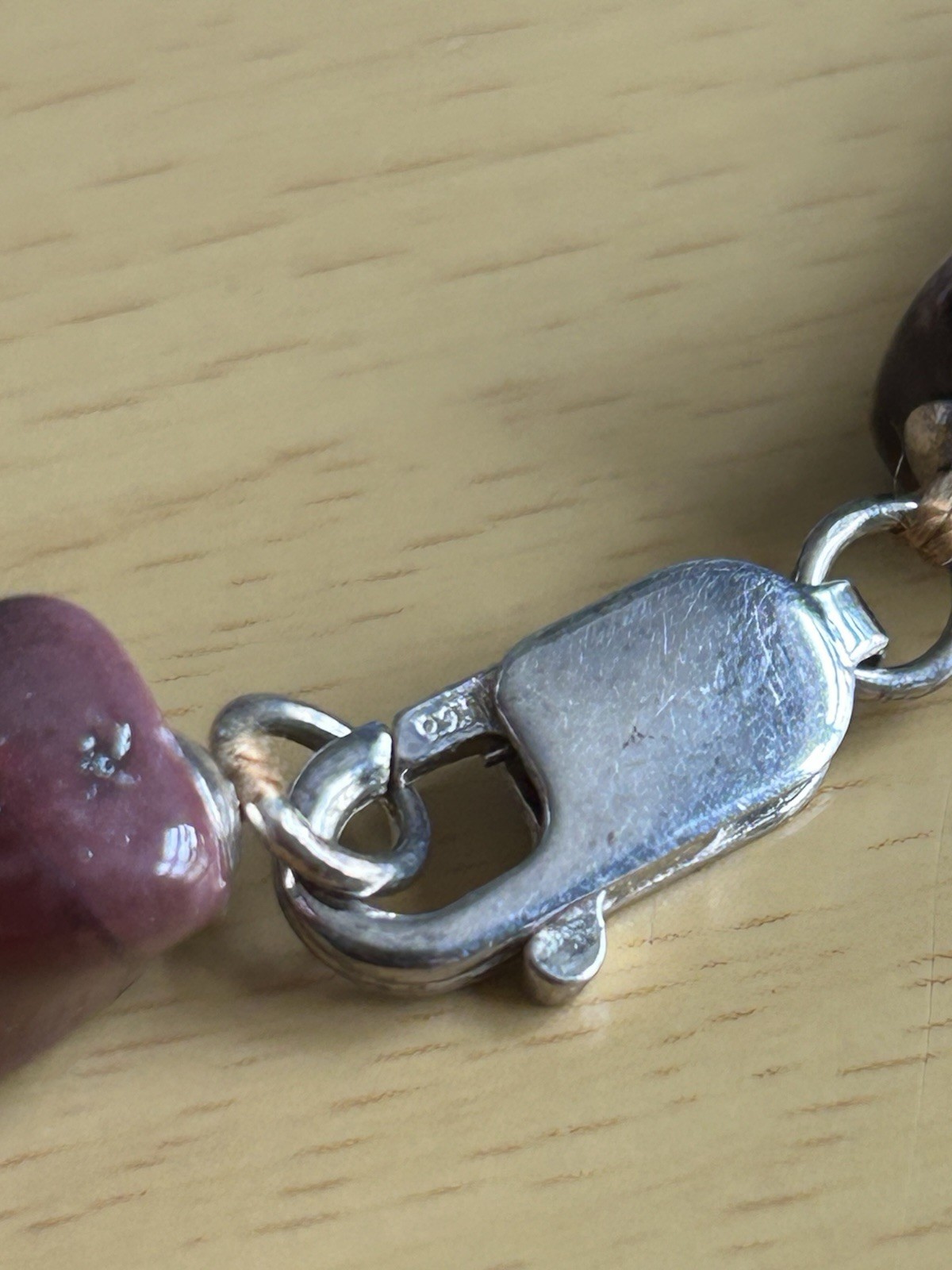 925 Silver Statement Modernist Agate Necklace 92 Cm Long / Stunning/ Signed