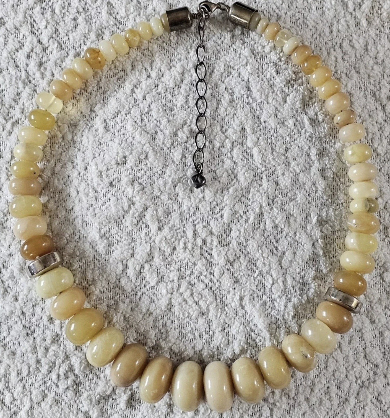 VTG Mine Finds By Jay King DTR Agate Stone Beaded Necklace W/ Sterling Silver