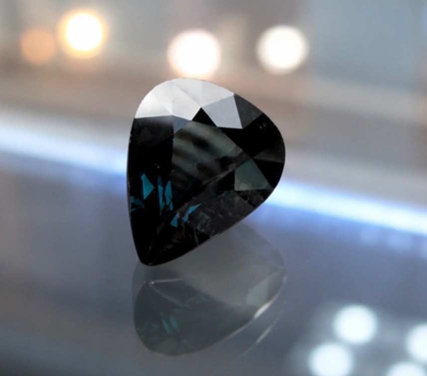 1.67 Ct Natural Cobalt Spinel Tanzania AGA Certified Pear Cut Deep Blue Gem