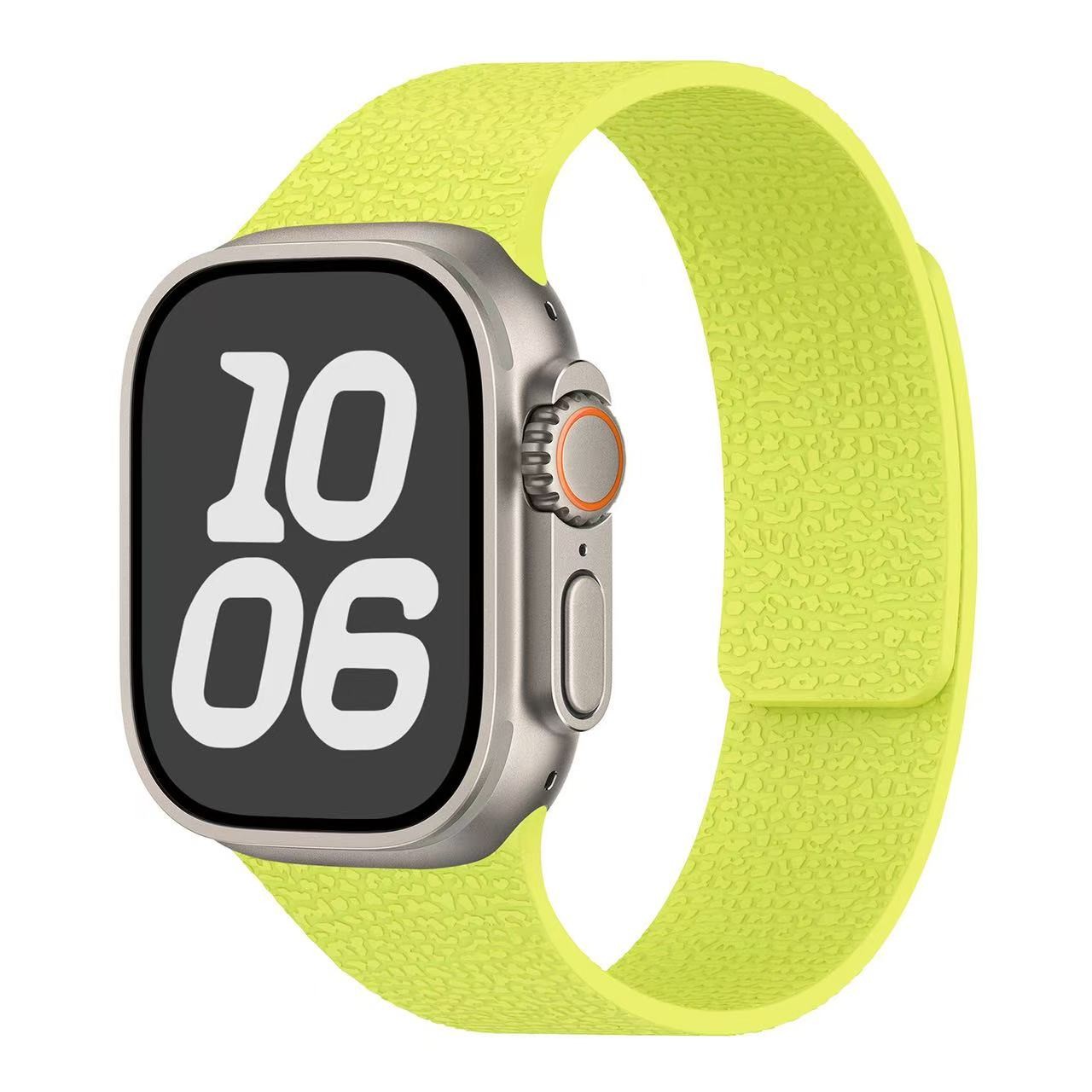 Suitable for Apple Watch S1-11/Ultra/SE – Litchi Pattern Magnetic Silicone Strap