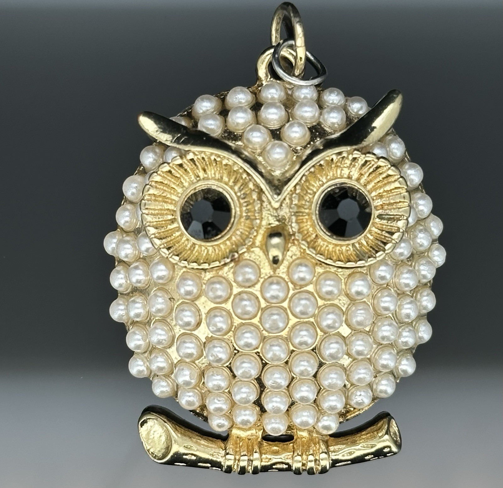 Lot of 4 Vtg Owl Bird Pins Brooches And Pendent Rhinestones Mixed Metals