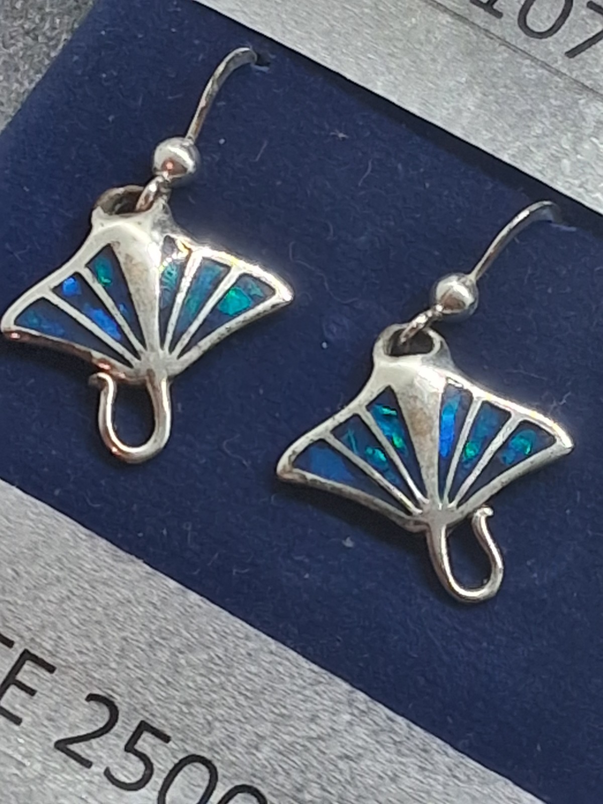 NEW PSCL Peter Stone 925 Sterling Silver Manta Ray Earrings 5g Pierced Dangle