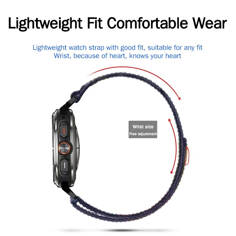 Fits Samsung Galaxy Watch Ultra Nylon Watch Strap Sport Woven Breathable Band