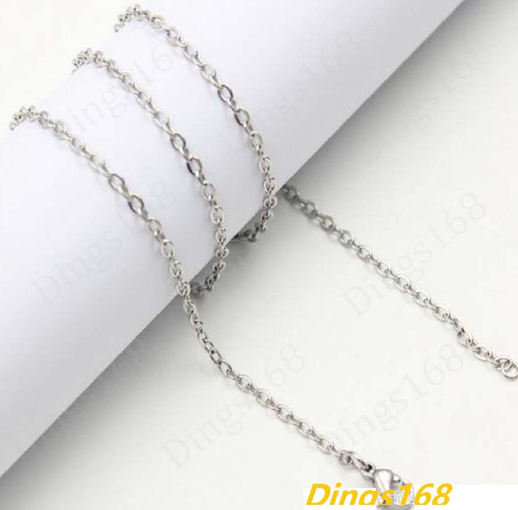 Real 18K White Gold Filled 2MM Wide 16″ 18″ 20″ 22″ Cable Chain Necklace A146W