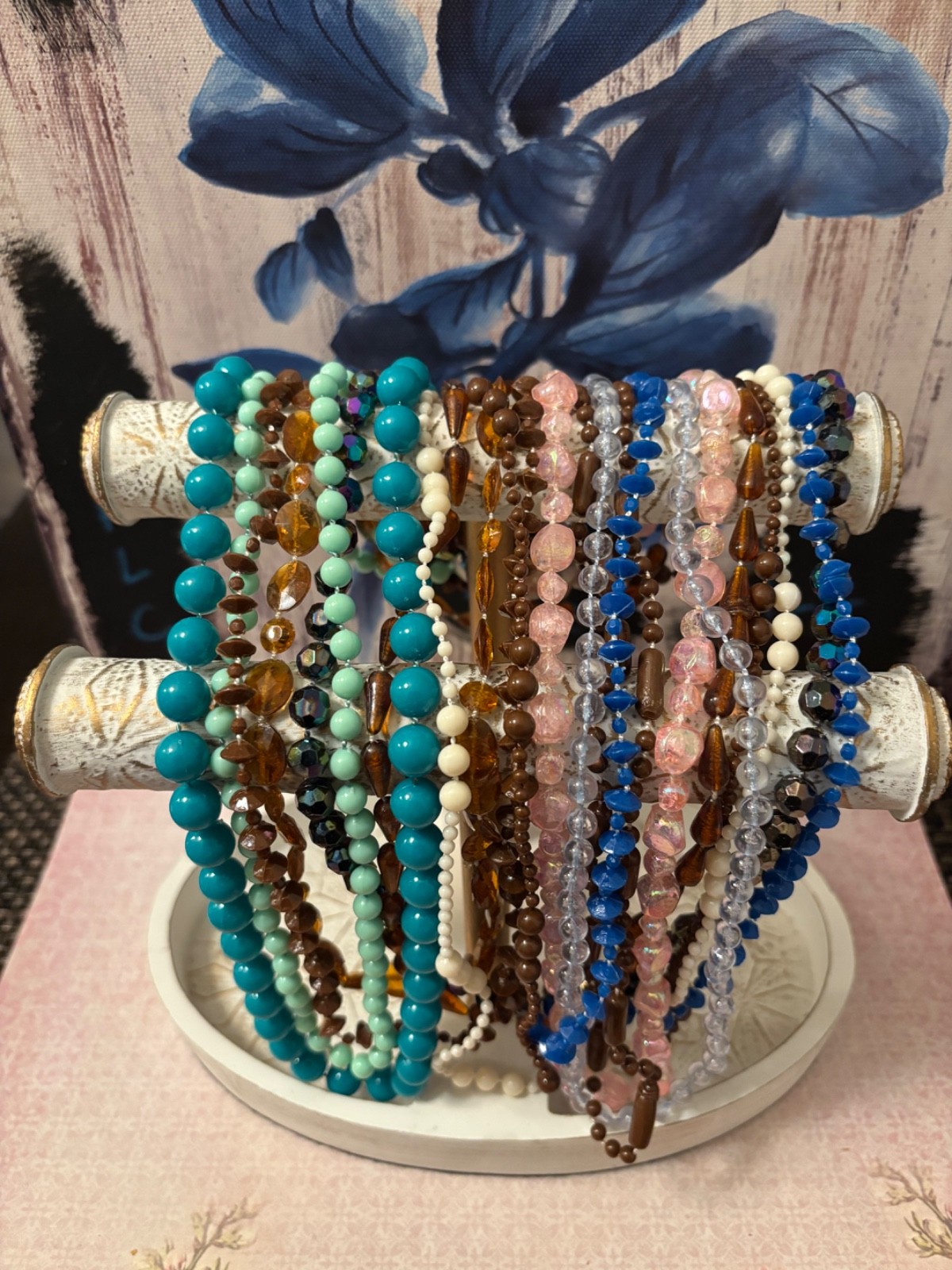Vintage Costume Necklaces bursting with texture and kaleidoscope of colors set L