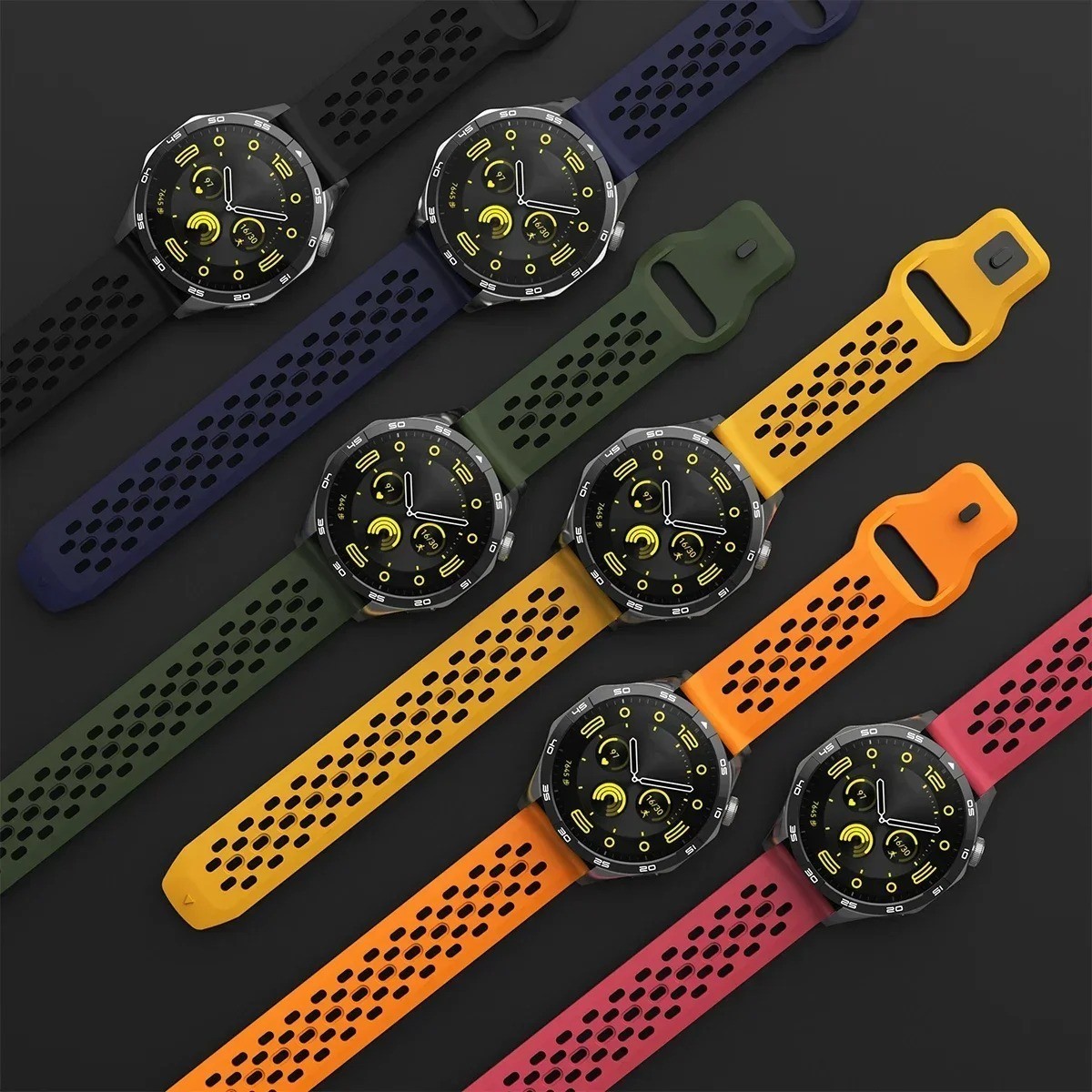 Silicone Sport Watch Strap 18/20/22mm Breathable Wrist Band for Watches